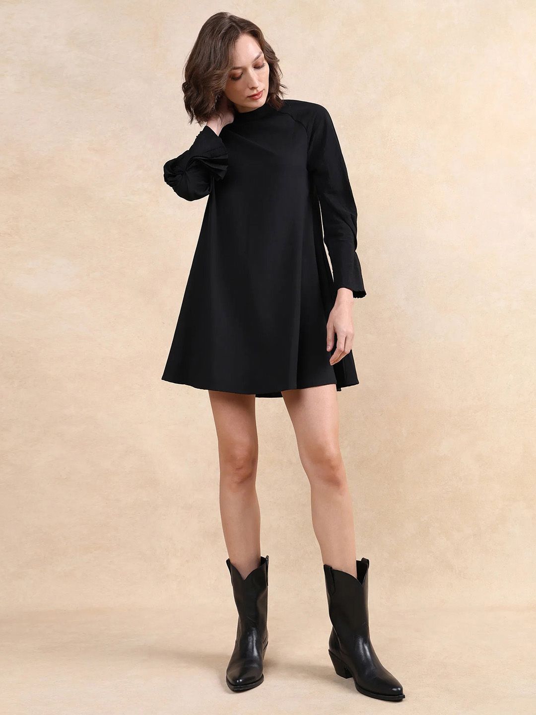 RAREISM Bell Sleeve A-Line Mini Dress