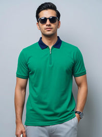 Tshirts ADRO Men Turquoise Blue Cotton