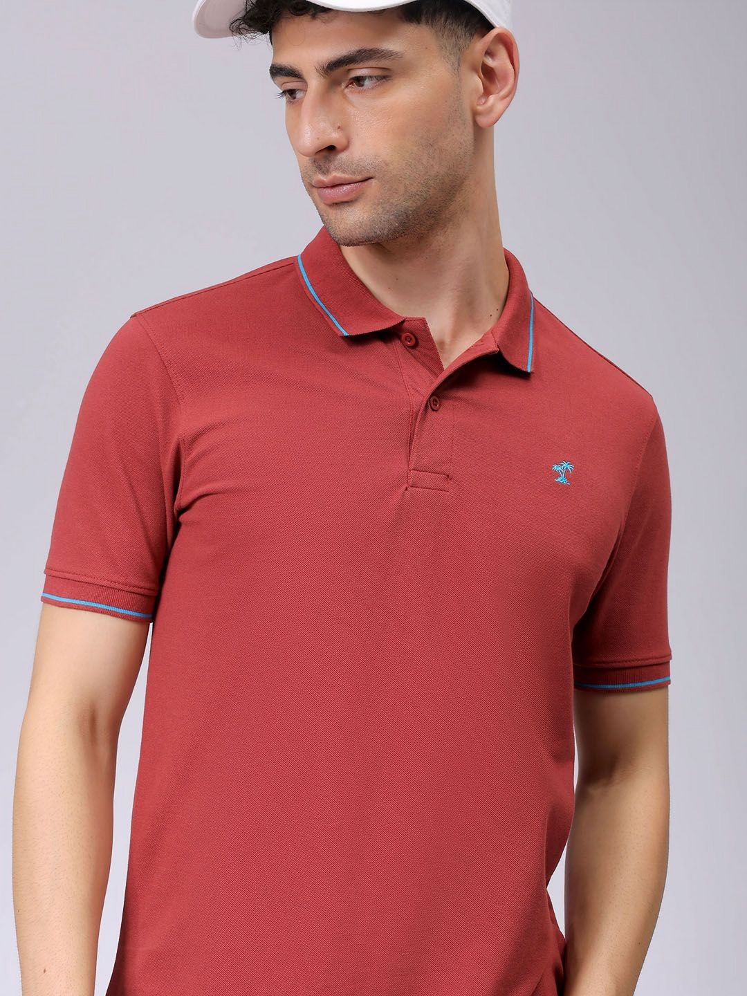 The Indian Garage Co Men Solid Polo Collar T-shirt