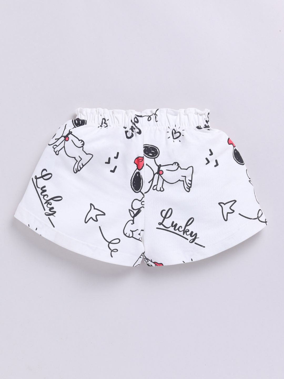 Happy Faces Kids Girls Snoopy Printed Pure Cotton Shorts