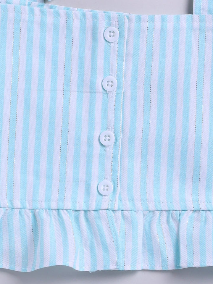 Moms Love Infant Girls Cotton Striped Top with Shorts