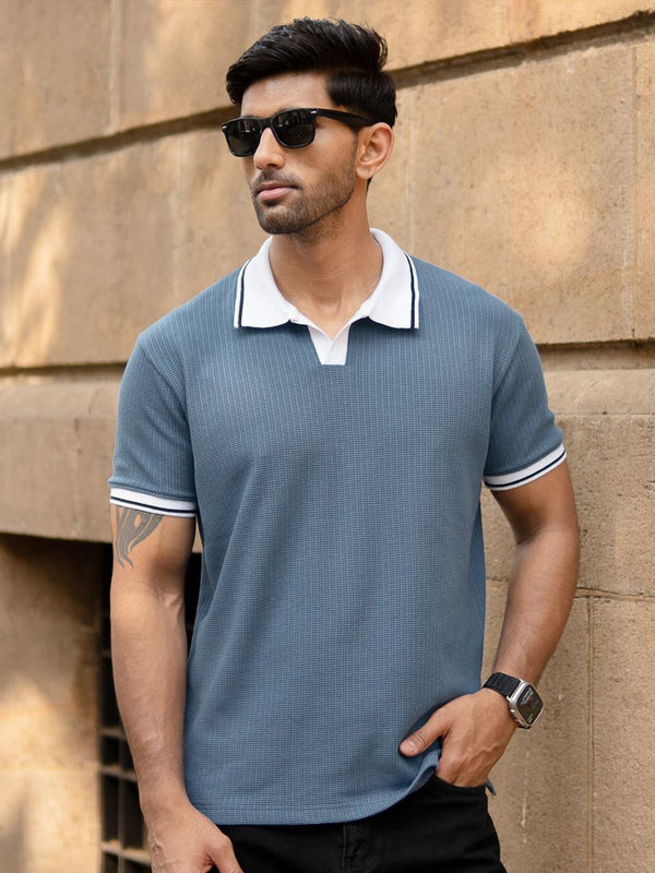 Powerlook Men Solid Polo Collar T-shirt