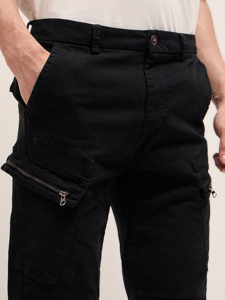 THE BEAR HOUSE Men's Cotton Slim Fit Cargos