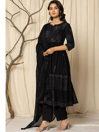 KALINI Women Ethnic Motifs Printed Pure Cotton Kurta with Trousers & Dupatta