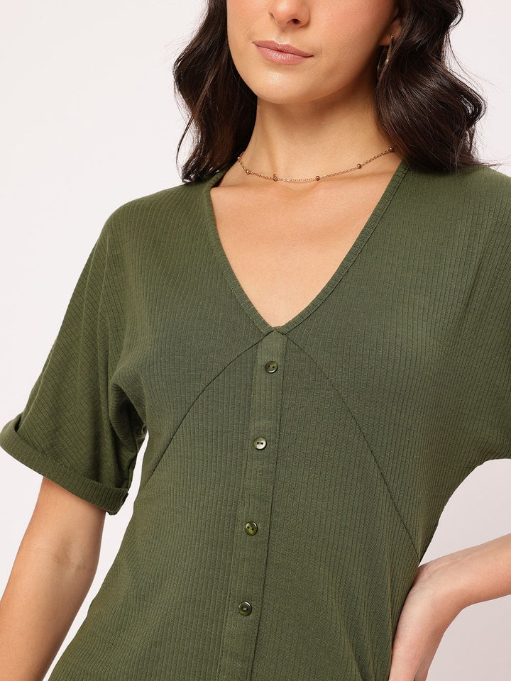 DressBerry Elegant Essense Ribbed Empire Dress