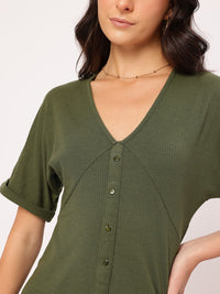 DressBerry Elegant Essense Ribbed Empire Dress