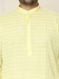 SOJANYA PLUS Ethnic Motifs Embroidered Mandarin Collar Straight Kurta with Pyjamas