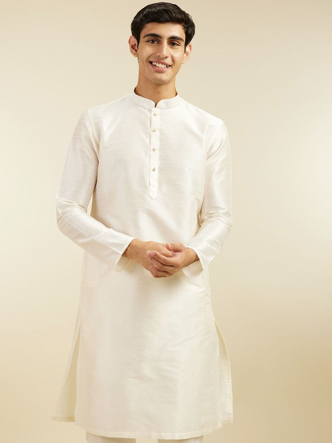 Diwas oleh Manyavar Mandarin Collar Straight Kurta