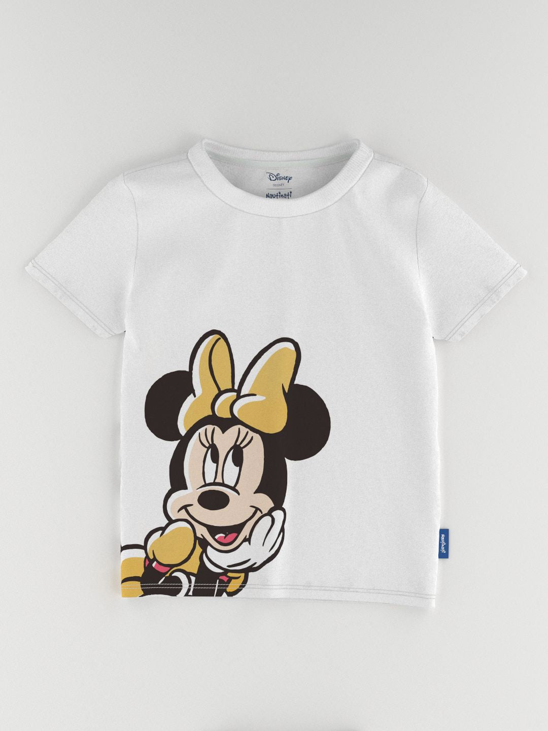 NautiNati Disney Girls Minnie Mouse Printed T-shirt and Solid Shorts