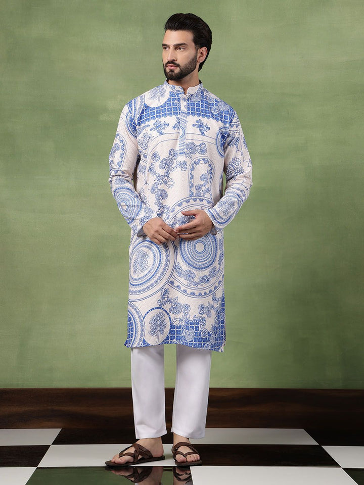 SOJANYA Men Ethnic Motifs Embroidered Thread Work Kurta