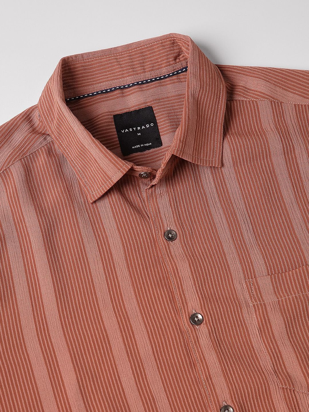 VASTRADO Men Classic Spread Collar Multi Striped Slim Fit Casual Shirt