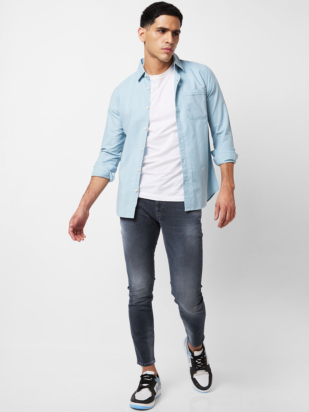 SPYKAR Men Slim Fit Heavy Fade Stretchable Jeans