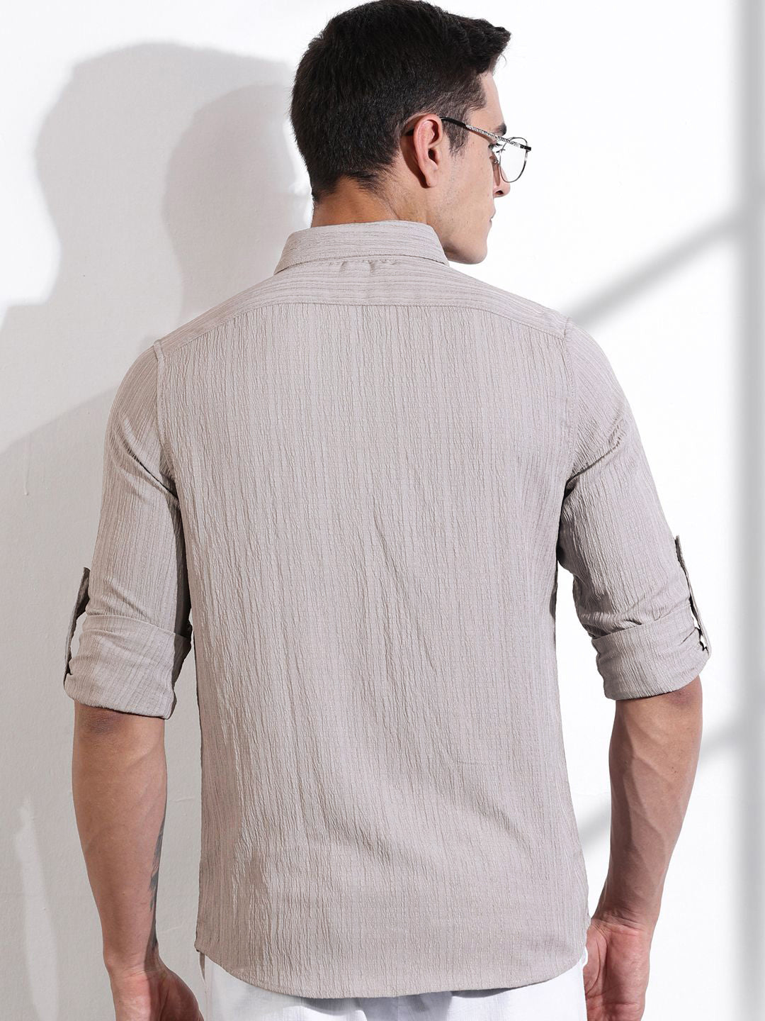 Thomas Scott Men Classic Slim Fit Opaque Casual Shirt