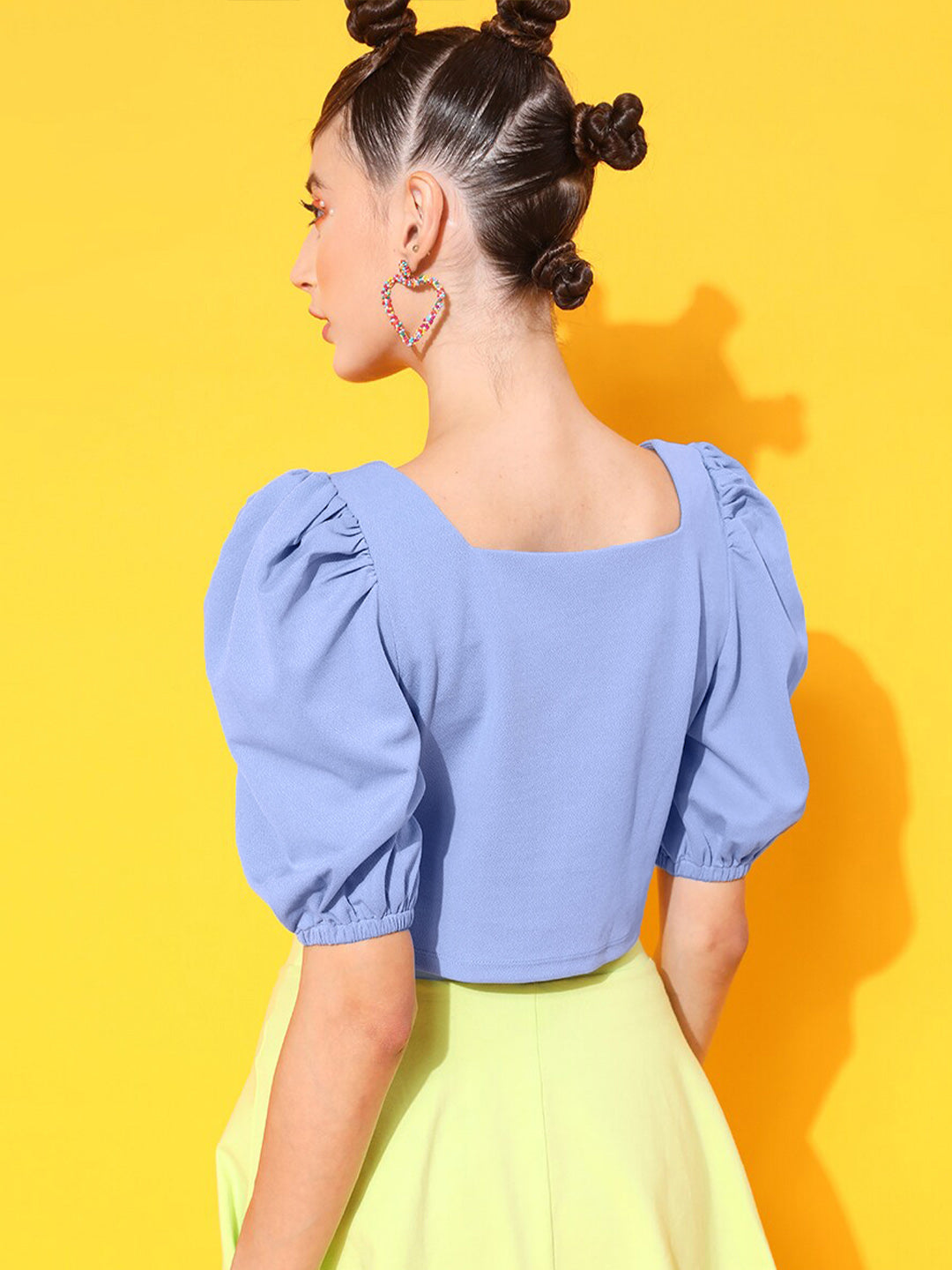 STREET 9 Blue Sweetheart Neck Top