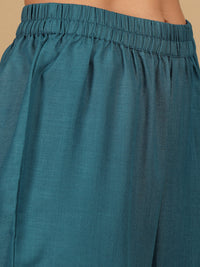 Varanga Yoke Design Thread Work Notc Neck Straight Kurta With Trousers And Dupatta