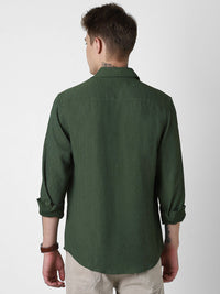 VASTRADO Men Classic Spread Collar Textured Slim Fit Casual Shirt