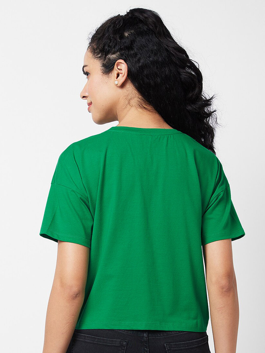 SPYKAR Graphic Printed Round Neck Half Sleeves Boxy T-shirt