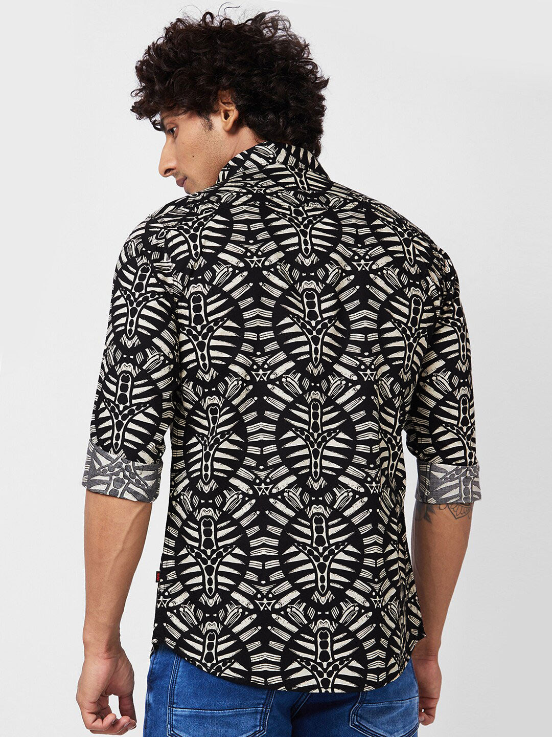 SPYKAR Men Slim Fit Printed Pure Cotton Casual Shirt