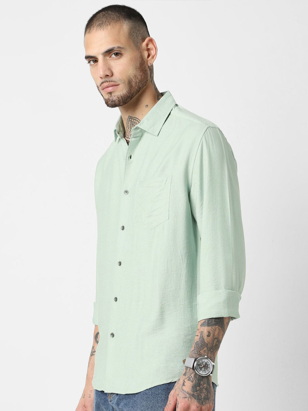 VASTRADO Men Classic Slim Fit Opaque Casual Shirt