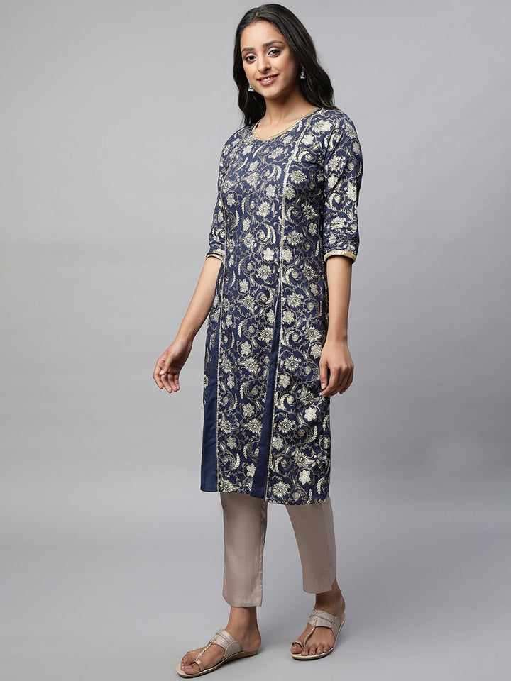 AURELIA Festive Floral Print Kurta
