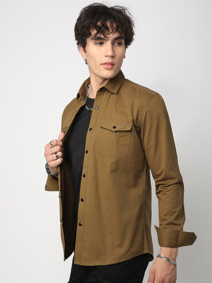 VASTRADO Men Classic Slim Fit Opaque Casual Shirt