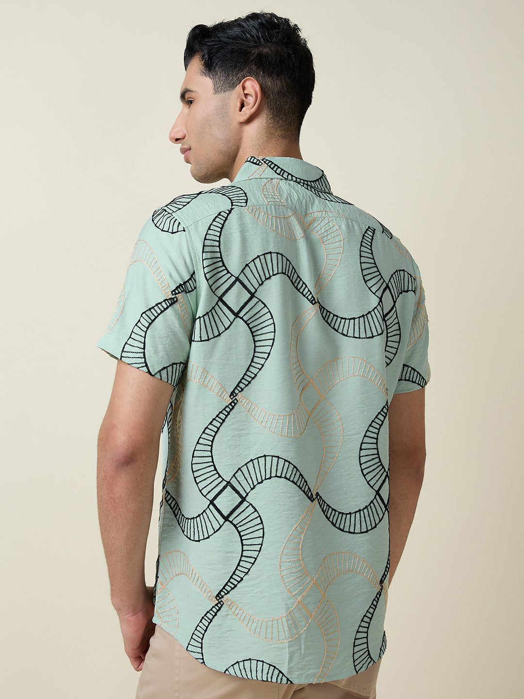 Thomas Scott Men Embroidered Regular Fit Casual Shirt
