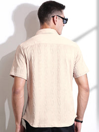 Thomas Scott Men Smart Fit Cutaway Collar Textured Casual Shirt