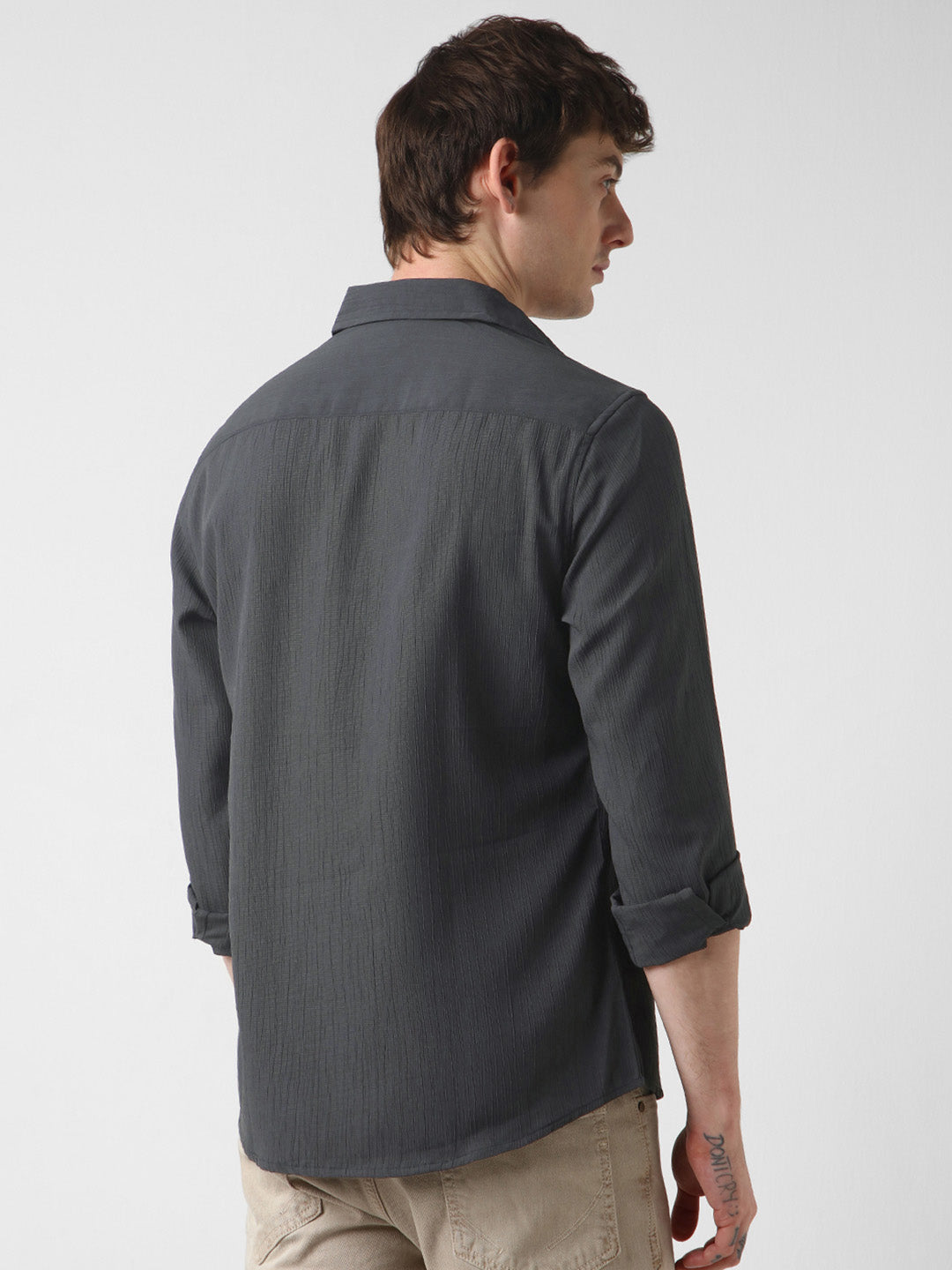VASTRADO Men Classic Slim Fit Opaque Striped Casual Shirt