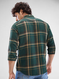 SPYKAR Men Slim Fit Opaque Checked Spread Collar Pure Cotton Casual Shirt