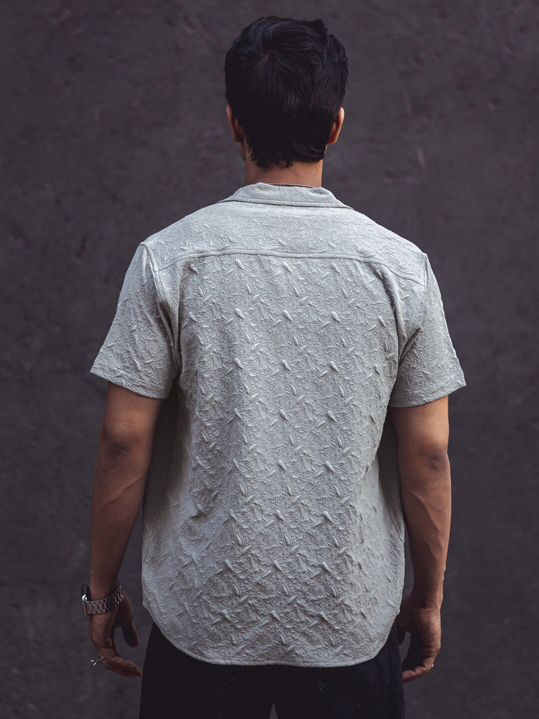 Powerlook Self Design Casual Shirt