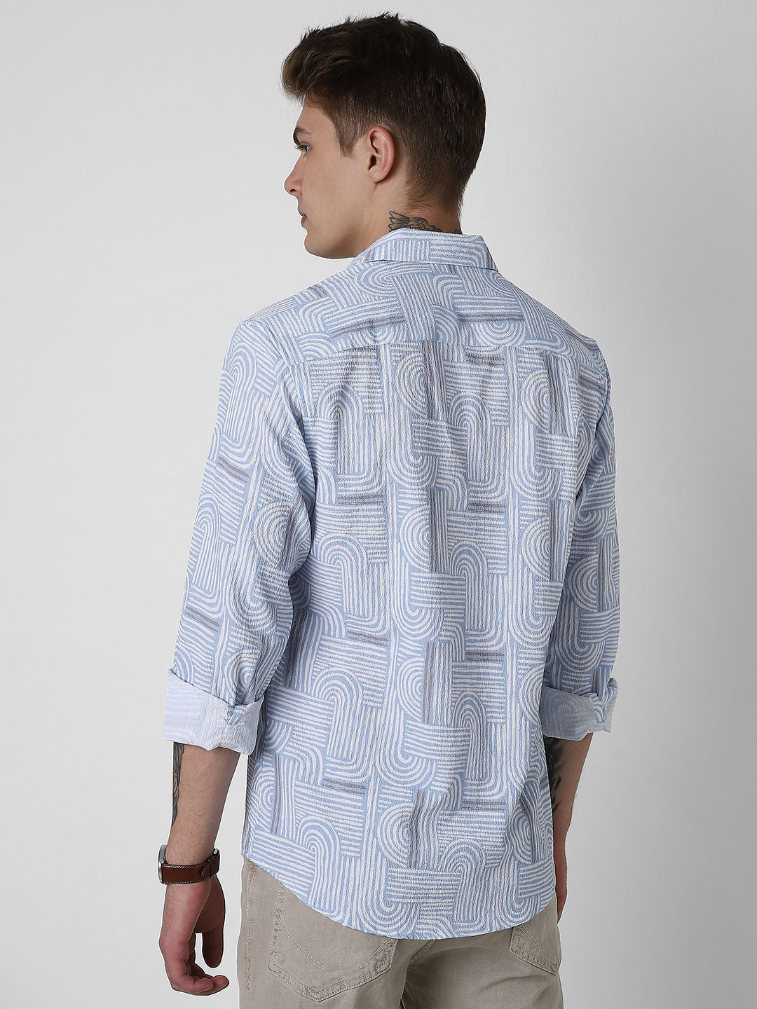 VASTRADO Men Classic Slim Fit Floral Opaque Printed Casual Shirt