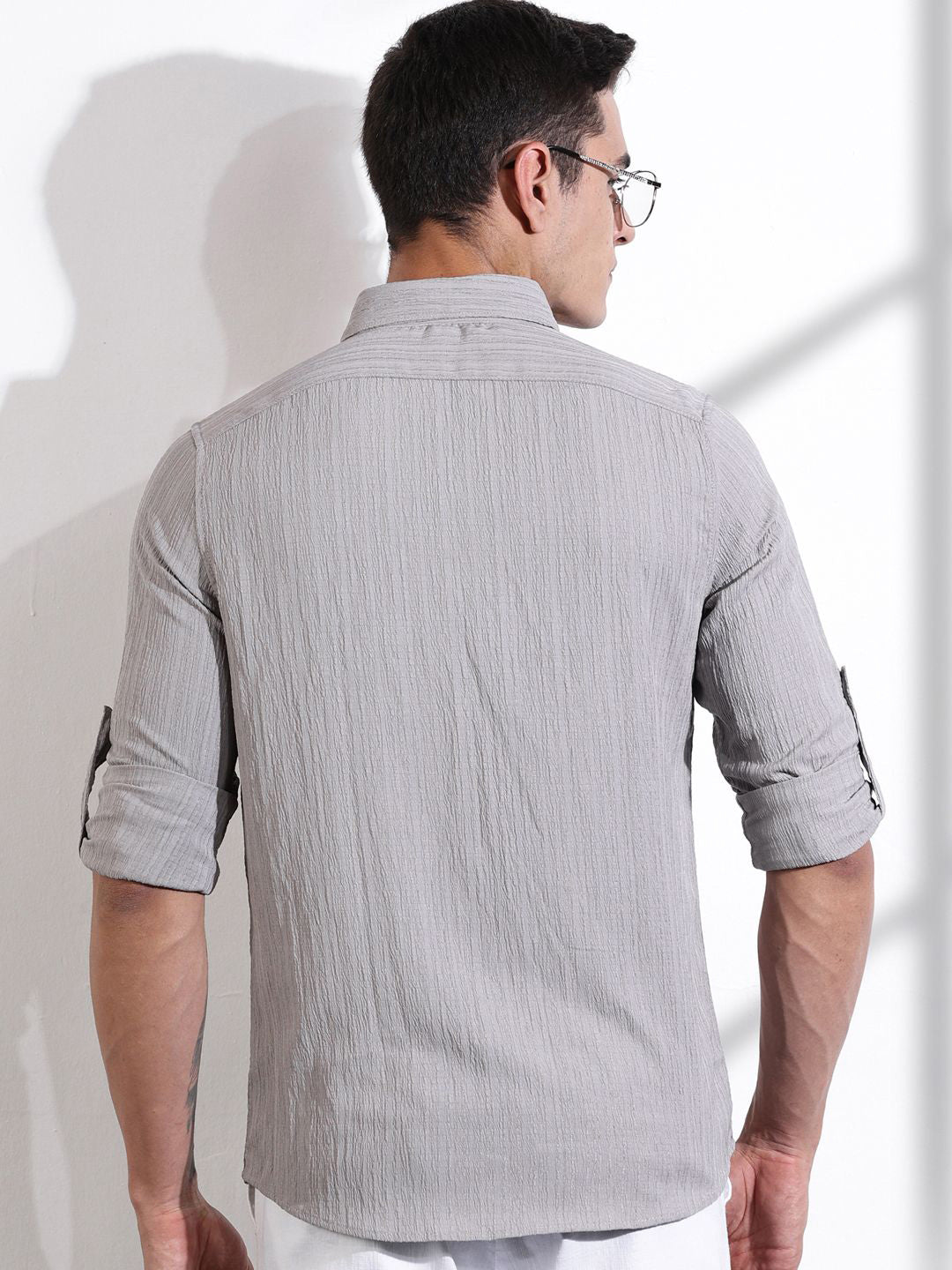 Thomas Scott Men Classic Slim Fit Opaque Casual Shirt
