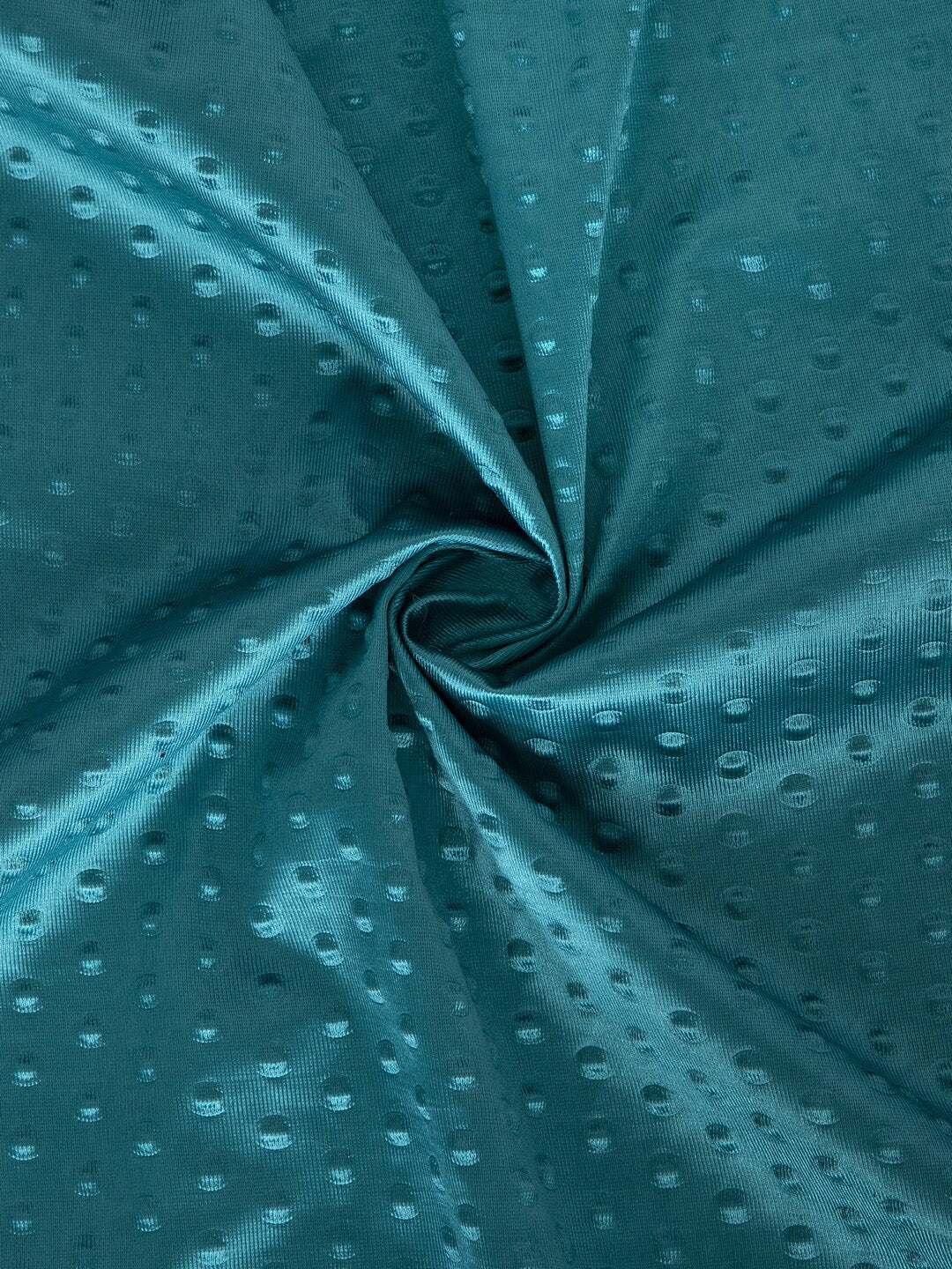 Cortina Teal Green Set of 2 Polka Dots Embossed Door Curtains