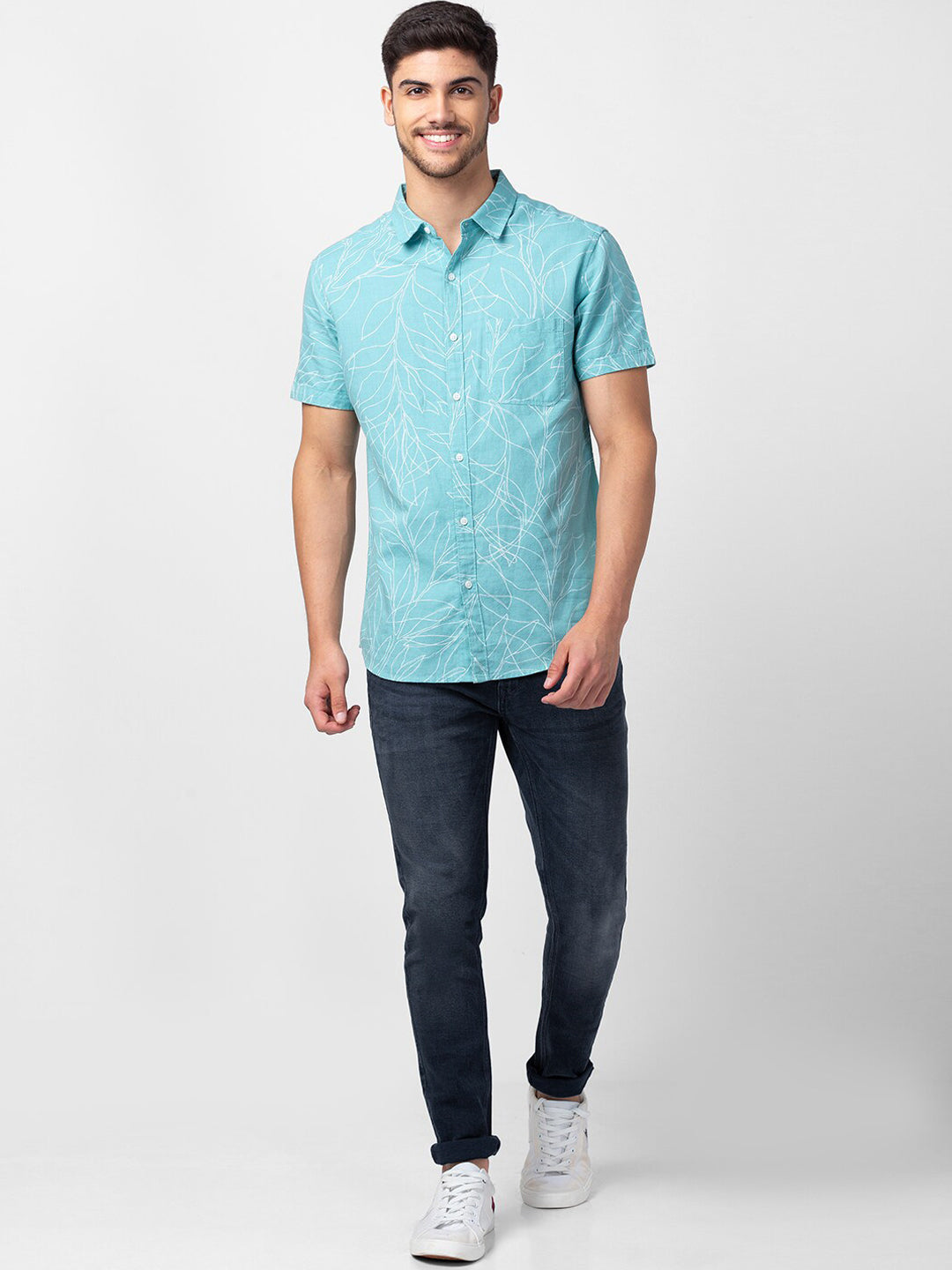 SPYKAR Men Blue & Grey Super Skinny Fit Low-Rise Light Fade Stretchable Jeans