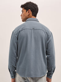 THE BEAR HOUSE Men Spread Collar Solid Pure Cotton Relaxed Fit Casual Shirt