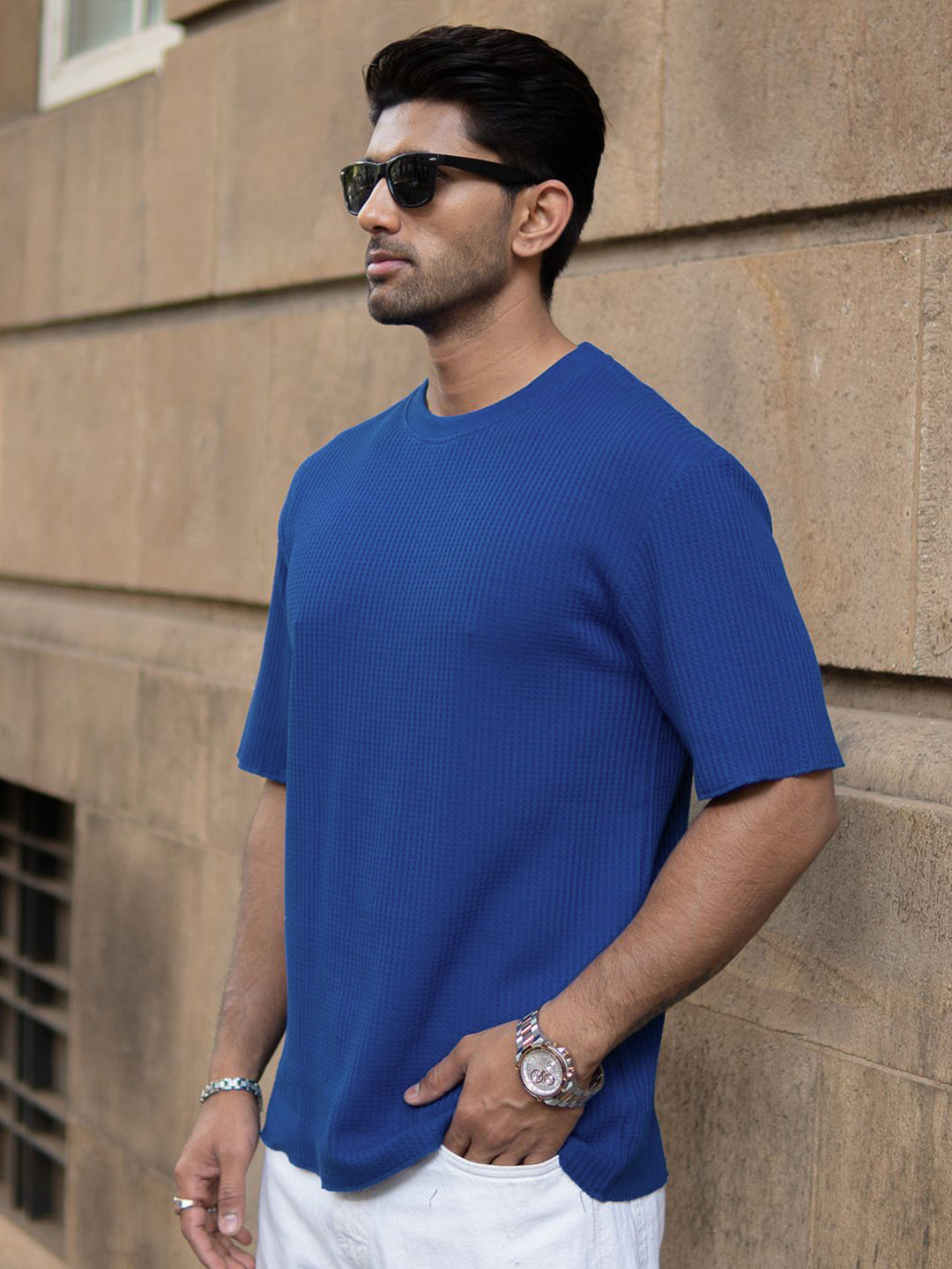 Powerlook Men Drop-Shoulder Sleeves Oversized T-shirt