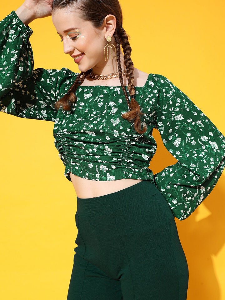 STREET 9 Gorgeous Green Floral Top