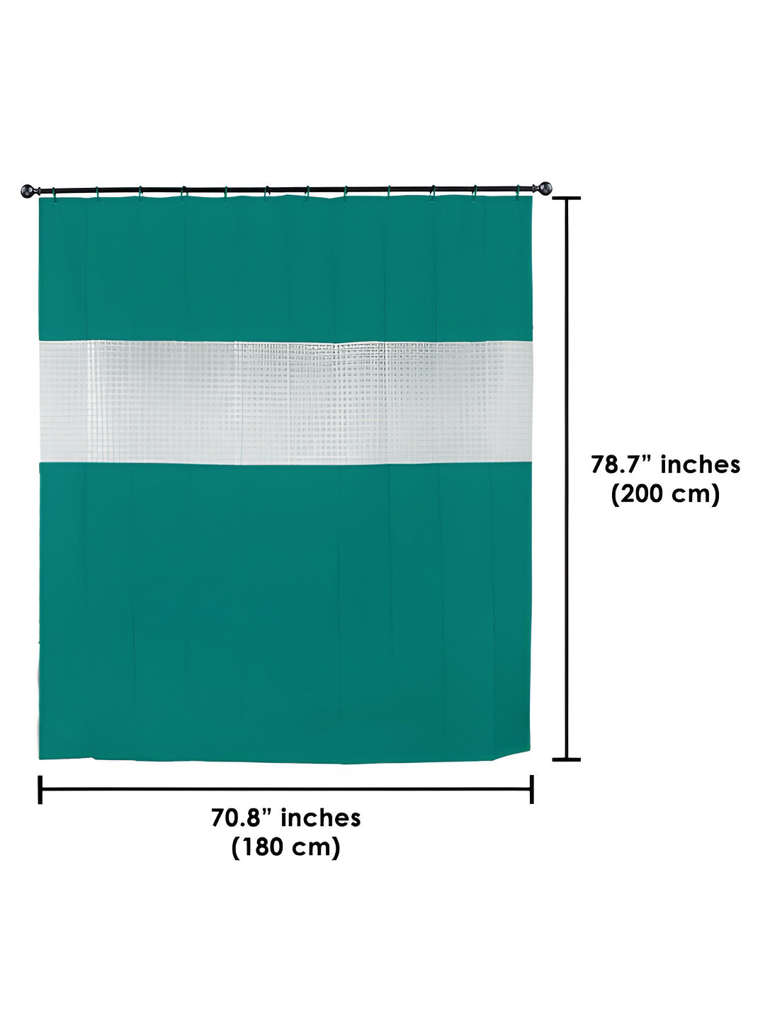 Story@home Green & White Waterproof Shower Curtains