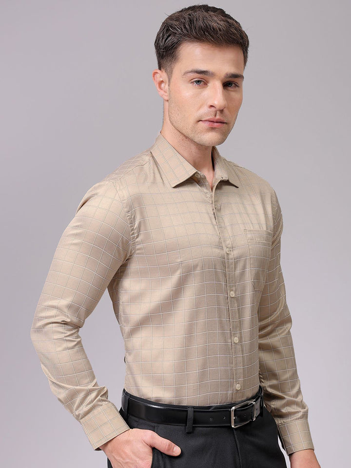 The Indian Garage Co. X Luxe Men Slim Fit Multi Stripes Opaque Striped Formal Shirt