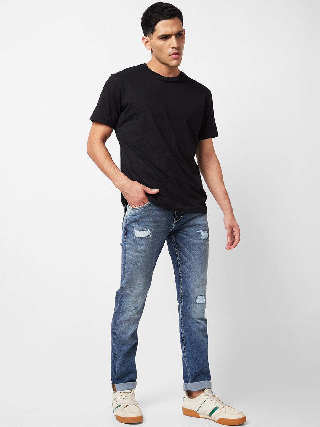SPYKAR Men Relaxed Fit Mildly Distressed Heavy Fade Stretchable Jeans