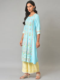 W Women Round Neck Floral Printed Kurta
