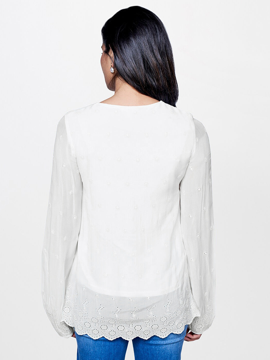 AND Slef Design Puffed Sleeves Top
