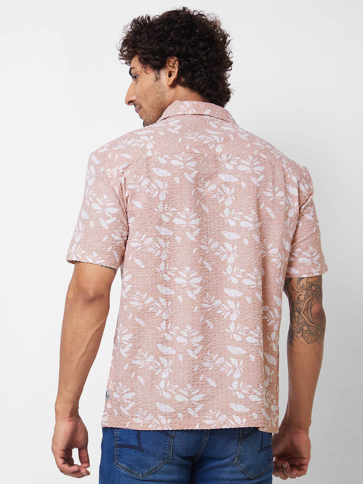 SPYKAR Floral Printed Cuban Collar Pure Cotton Casual Shirt