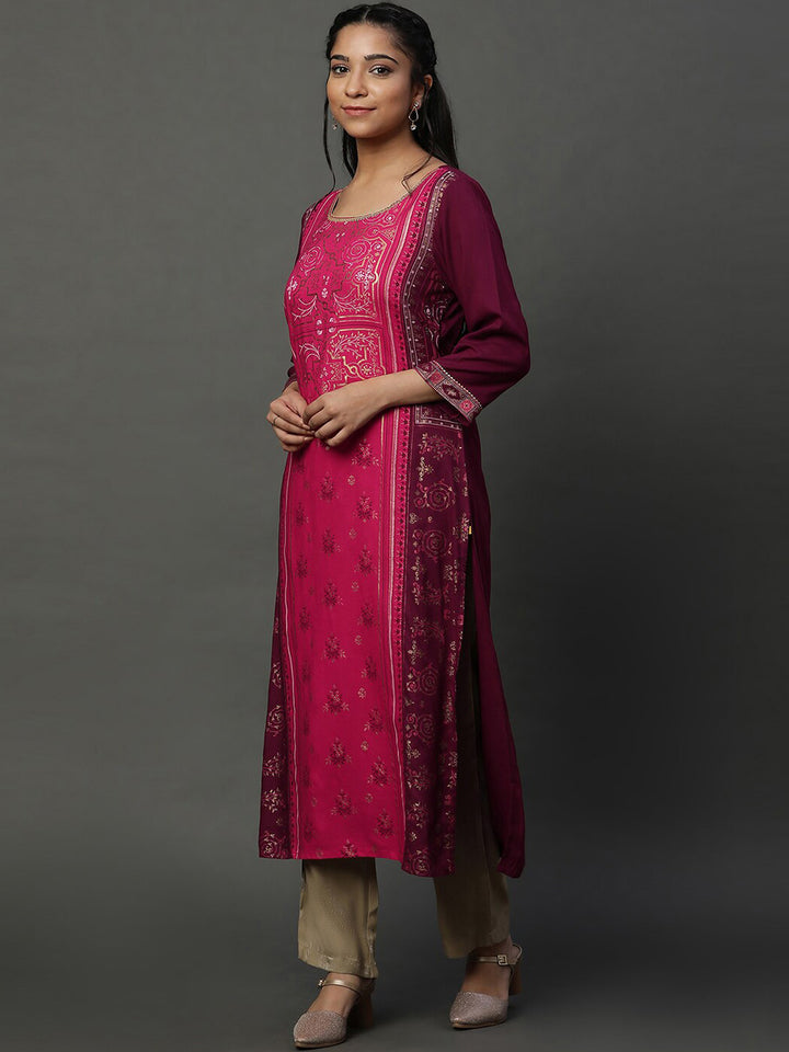 AURELIA Ethnic Motifs Printed Straight Kurta