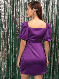 STREET 9 Square Neck Satin Sheath Dress
