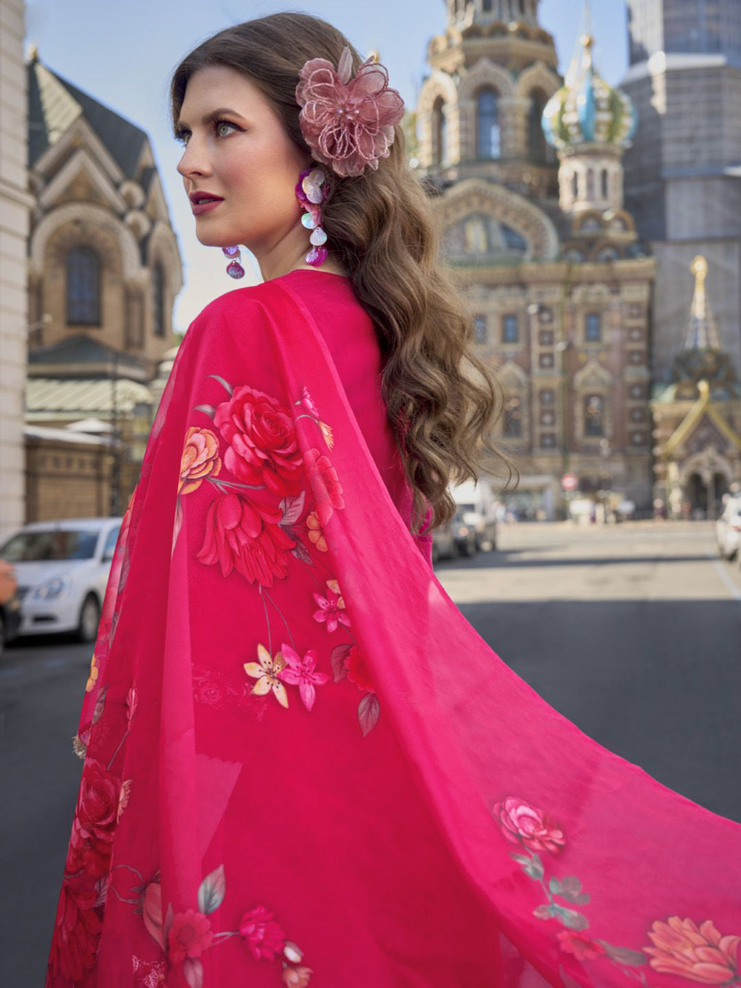 Varanga Floral Embroidered Thread Work Straight Kurta With Trousers And Dupatta