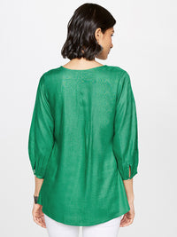 Global Desi V-Neck Embroidered Top