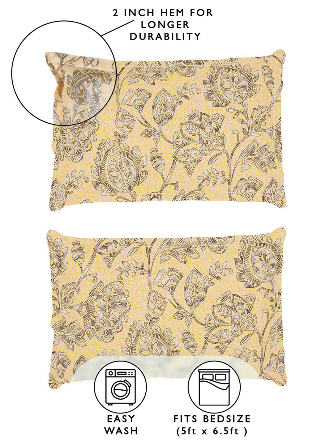 Story@home Floral 180 TC Queen Bedsheet with 2 Pillow Covers