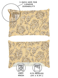 Story@home Floral 180 TC Queen Bedsheet with 2 Pillow Covers