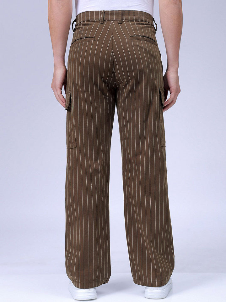 The Indian Garage Co. Men Relaxed Fit Striped Cargo